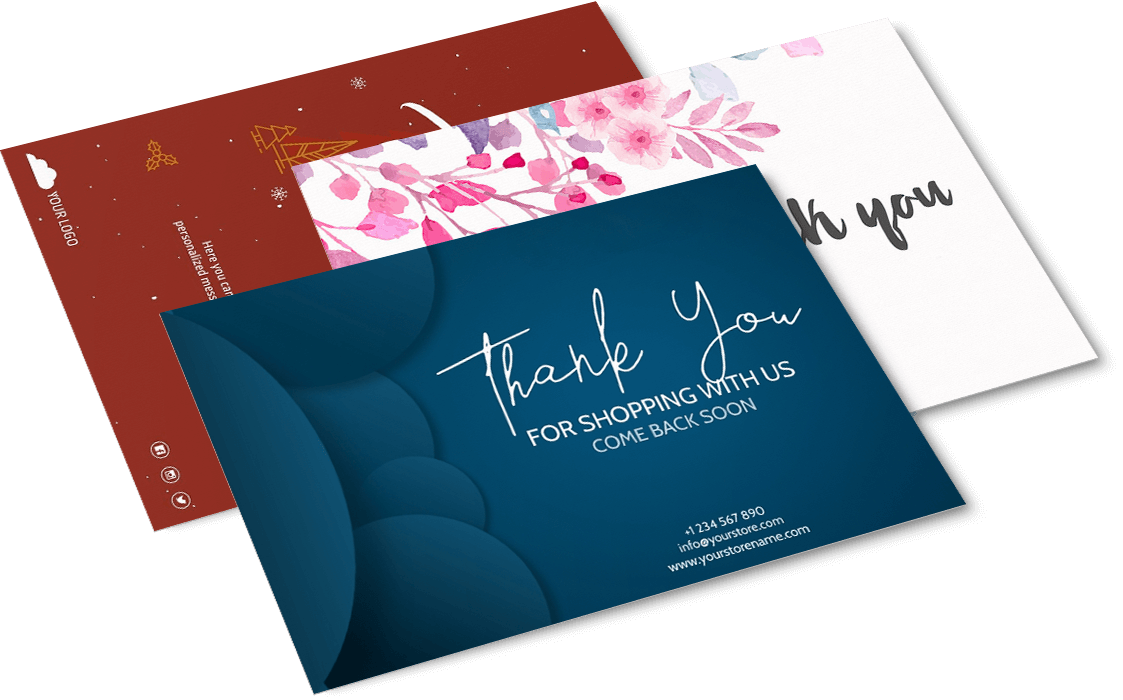 Personalized Thank You Cards Print Three Front